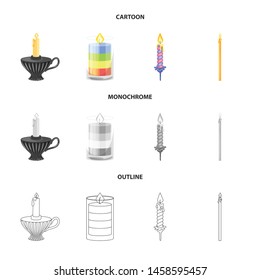 Vector design of relaxation and flame logo. Collection of relaxation and wax stock symbol for web.