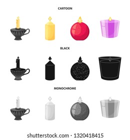 Vector design of relaxation and flame sign. Collection of relaxation and wax stock vector illustration.