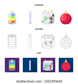 Vector design of relaxation and flame sign. Collection of relaxation and wax stock vector illustration.