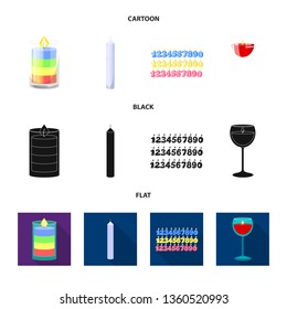 Vector design of relaxation and flame sign. Collection of relaxation and wax vector icon for stock.