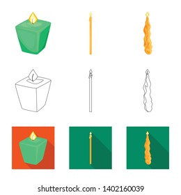 Vector design of relaxation and flame sign. Set of relaxation and wax stock symbol for web.
