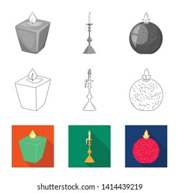 Vector design of relaxation and flame sign. Set of relaxation and wax vector icon for stock.