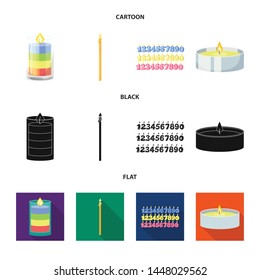 Vector design of relaxation and flame sign. Set of relaxation and wax stock vector illustration.