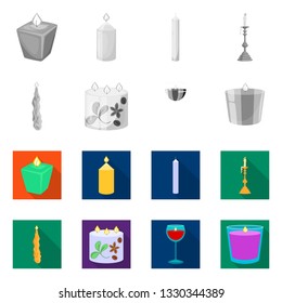 Vector design of relaxation and flame symbol. Set of relaxation and wax stock vector illustration.