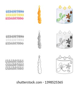 Vector design of relaxation and flame symbol. Set of relaxation and wax stock vector illustration.