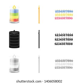 Vector design of relaxation and flame symbol. Collection of relaxation and wax stock symbol for web.
