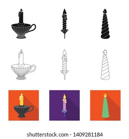 Vector design of relaxation and flame symbol. Collection of relaxation and wax stock vector illustration.
