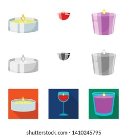 Vector design of relaxation and flame symbol. Set of relaxation and wax vector icon for stock.