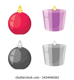 Vector design of relaxation and flame symbol. Set of relaxation and wax vector icon for stock.