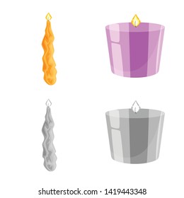 Vector design of relaxation and flame symbol. Collection of relaxation and wax vector icon for stock.