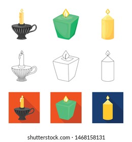 Vector design of relaxation and flame symbol. Set of relaxation and wax vector icon for stock.