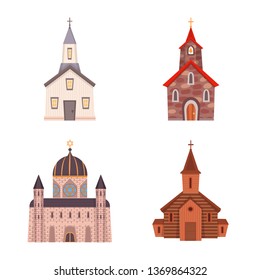 Vector design of religion and building icon. Set of religion and faith stock vector illustration.