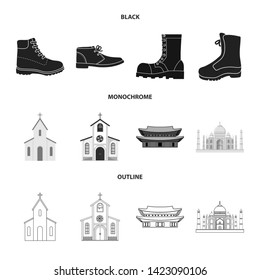 Vector design of religion and wedding logo. Collection of religion and house  stock vector illustration.