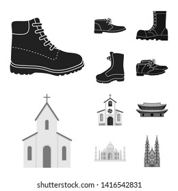 Vector design of religion and wedding sign. Set of religion and house  stock vector illustration.