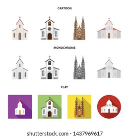 Vector design of religion and wedding sign. Collection of religion and house stock vector illustration.