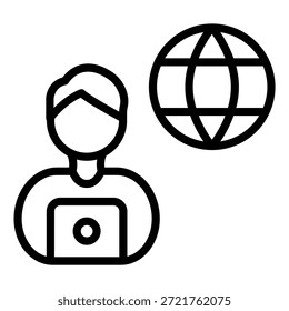 Estilo de Ícone de Trabalho Remoto de Design de Vetor