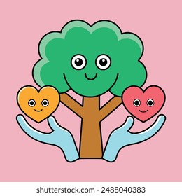 Vector Design Representing People Care Hands. Vector design illustrating people care hands, symbolizing health and support.