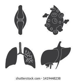 Vector design of research and laboratory logo. Collection of research and organ vector icon for stock.