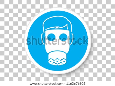 vector design of respiratory equipment must be worn sign