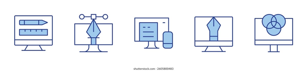 vector, design, responsive design, design tool. Design Icon vector illustration. Line Duotone style. Editable stroke.