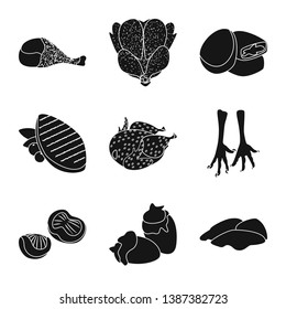 Vector design of restaurant and agriculture    symbol. Set of restaurant and raw stock symbol for web.