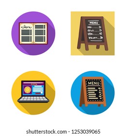 Vector design of restaurant and dinner logo. Collection of restaurant and breakfast vector icon for stock.