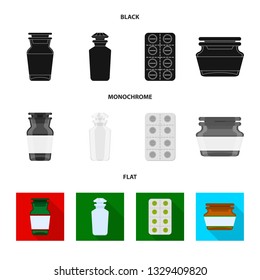 Vector design of retail and healthcare icon. Collection of retail and wellness vector icon for stock.