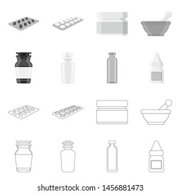 Vector design of retail and healthcare icon. Collection of retail and wellness vector icon for stock.