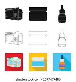Vector design  retail and healthcare sign. Collection  retail and wellness stock symbol for web.