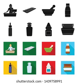 Vector design of retail and healthcare sign. Collection of retail and wellness stock symbol for web.