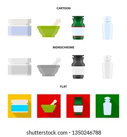 Vector design of retail and healthcare symbol. Collection of retail and wellness vector icon for stock.