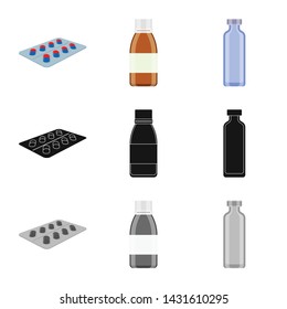 Vector design of retail and healthcare symbol. Set of retail and wellness stock symbol for web.