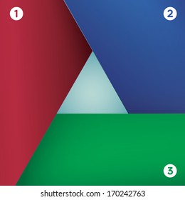 Vector design RGB and  edition of a scalable eps10 format triangle framed illustrated text field with adjustable background element for universal use (print, brochure, infographics, presentation) 