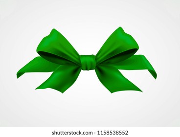 vector design of ribbon realistic draw accessories decoration color green
