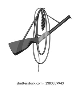 Vector design of rifle and whip sign. Set of rifle and weapon vector icon for stock.