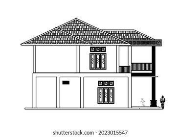 Vector design Vector design right side view of luxury residence and exterior