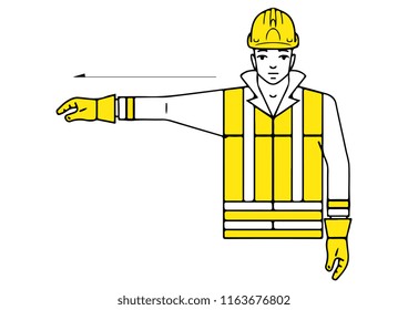vector design of right to the signalman instruction gesture signalman