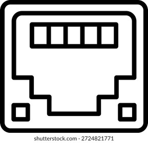 Estilo de Ícone RJ45 de Design de Vetor