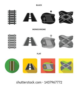 Vector design of road and street icon. Set of road and highway stock symbol for web.