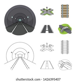 Vector design of road and street logo. Set of road and highway vector icon for stock.