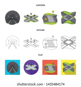 Vector design of road and street logo. Collection of road and highway stock vector illustration.