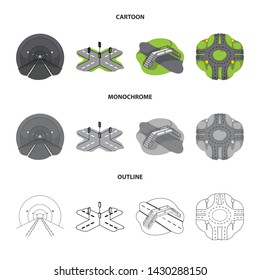 Vector design of road and street sign. Collection of road and highway stock vector illustration.