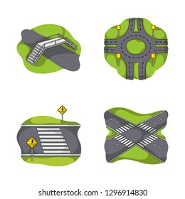 Vector design of road and street symbol. Collection of road and highway vector icon for stock.