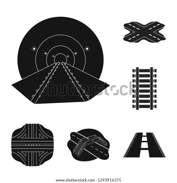 Vector design of road and street symbol.\
Set of road and highway vector icon for\
stock.