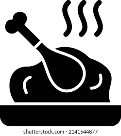 Diseño de vectores Estilo de icono de pollo asado