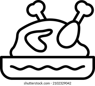 Vector Design Roasted Chicken Icon Style