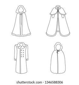 Vector design of robe and garment icon. Set of robe and cloth stock symbol for web.
