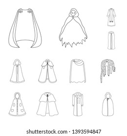 Vector design of robe and garment sign. Set of robe and cloth vector icon for stock.