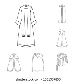 Vector design of robe and garment symbol. Collection of robe and cloth vector icon for stock.