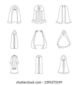 Vector design of robe and garment symbol. Collection of robe and cloth stock vector illustration.